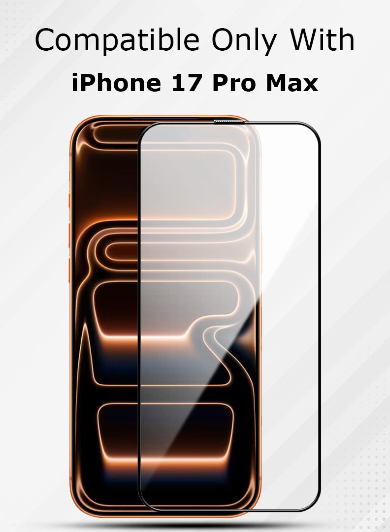 Case Up عبوة 2 لواقي شاشة آيفون 17 برو ماكس، صلابة 9H، مقاوم للصدمات بمعيار عسكري، زجاج مقسى فائق الوضوح، مضاد لبصمات الأصابع، مقاوم للخدوش، متوافق مع الكيس - Image 2